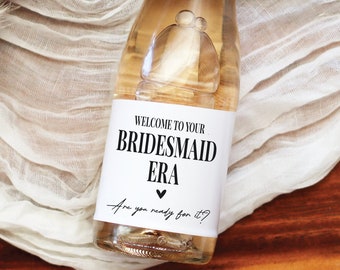 Bridesmaid Era Mini Champagne Labels Pairs Well With Being A Bridesmaid Proposal Bottle Labels Bridesmaid Gift Bottle Stickers Labels BB028