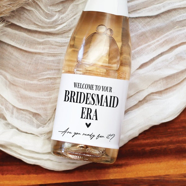 Bridesmaid Era Mini Champagne Labels Pairs Well With Being A Bridesmaid Proposal Bottle Labels Bridesmaid Gift Bottle Stickers Labels BB028