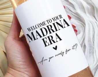 Madrina Era Proposal Wine Bottle Label Madrina Gift For Her Gift For Madrina Godmother Wine Bottle Label Gift BB032