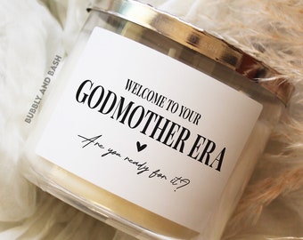 Godmother Era Candle Label Godmother Proposal Gift For Godmother Welcome To Your Godmother Era Candle Label BB519