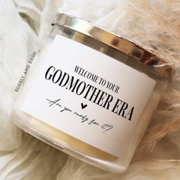 Godmother Era Candle Label Godmother Proposal Gift For Godmother Welcome To Your Godmother Era Candle Label BB519