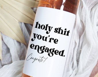 Funny Engagement Wine Label Engagement Gift For Bride Engagement Gift for Couples Pairs Well Gift for her Engagement Card BB012