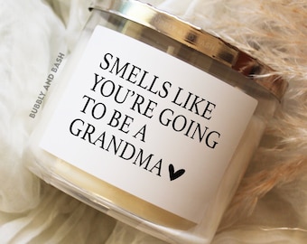 Pregnancy Baby Announcement Candle Label Gift For Grandma Smells Like You're Going To Be A Grandma Candle Label Funny Announcement BB510