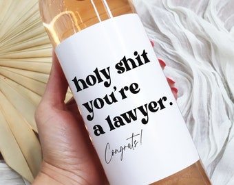 Funny Lawyer Graduation Wine Label Lawyer Gift For Lawyer Graduation Gift for Her Him You're A Lawyer Pairs Well Gift BB016