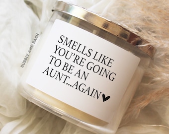 Aunt Again Gift Candle Label Baby Announcement Candle Label Gift For Aunt Smells Like You're Going To Be An Aunt Again Candle Label BB517