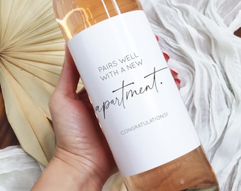 Pairs Well With A New Apartment Wine Label House Warming Gift New Apartment Gift New Place Wine Label Realtor Gift To Clients BB002