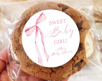 Bow Baby Shower Favors Labels Stickers Baby Girl Thank You Stickers Favor Labels Favor Stickers Baby Shower Party Stickers For Favors BB1115