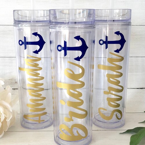 Peach Beach Social Club Bachelorette Party Thermal Wine Tumbler