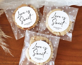 Wedding Cookie Favor Stickers And Bags Empty Love Is Sweet Stickers Candy Wedding Favor Wedding Welcome Bag Gift Sweets Stickers