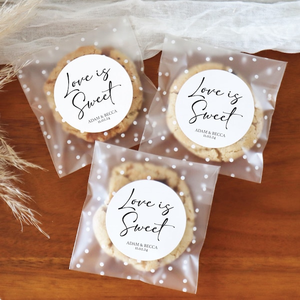 Wedding Cookie Favor Stickers And Bags Empty Love Is Sweet Stickers Candy Wedding Favor Wedding Welcome Bag Gift Sweets Stickers