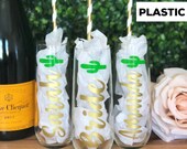PLASTIC Personalized Champagne Flutes Fiesta Bachelorette Party Cactus Champagne Flute Final Fiesta Lets Fiesta Bachelorette Cups