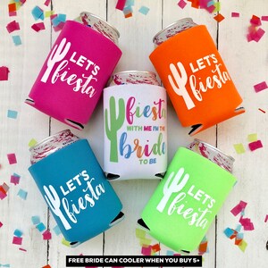 Let's Fiesta | Fiesta Bachelorette Party | Bachelorette Party Can Cooler | Bachelorette Can Coolers | Fiesta Favors | Boho Fiesta