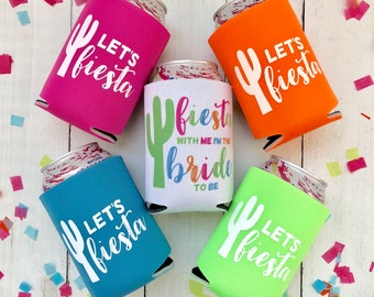 Let's Fiesta | Fiesta Bachelorette Party | Bachelorette Party Can Cooler | Bachelorette Can Coolers | Fiesta Favors | Boho Fiesta