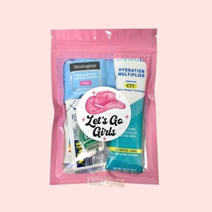 Let’s Go Girls Hangover Kit Bag | Bachelorette Hangover Kit | Hangover Recovery Kit | Bachelorette Party Favors | Space Cowgirl | Disco