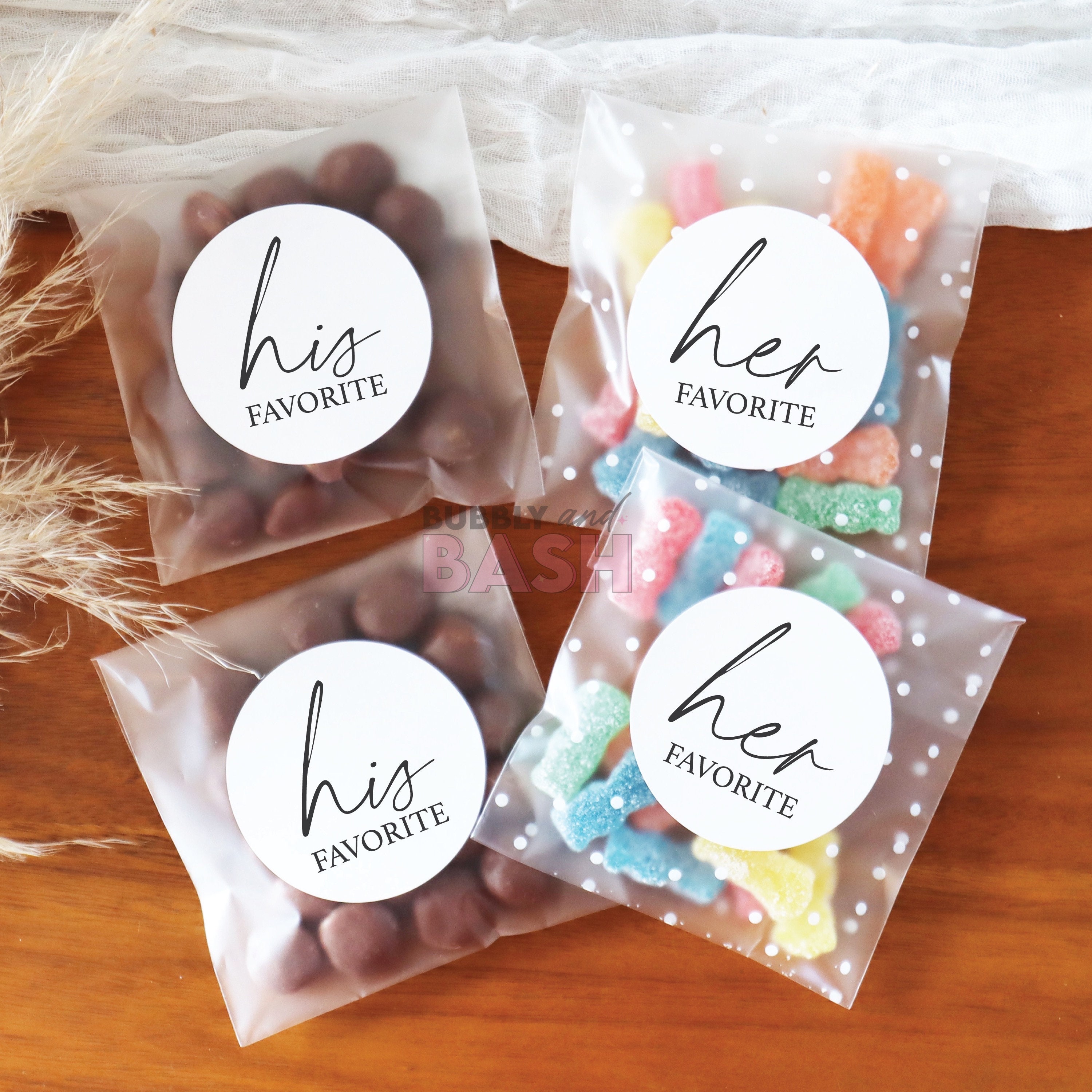 Wedding Candy Favor Stickers And Add Bags Empty His Favorite Stickers Her Favorite Stickers Candy Wedding Favor Wedding Welcome Bag Gift