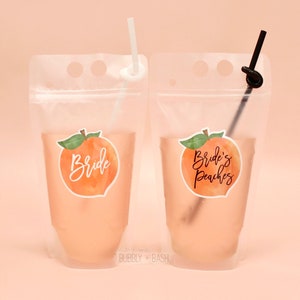 Bride Drink Pouch Brides Peaches Drink Pouch Peach Bachelorette Party Bachelorette Drink Pouches Georgia Bachelorette Savannah image 1