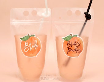 Bride Drink Pouch | Bride’s Peaches Drink Pouch | Peach Bachelorette Party | Bachelorette Drink Pouches | Georgia Bachelorette | Savannah