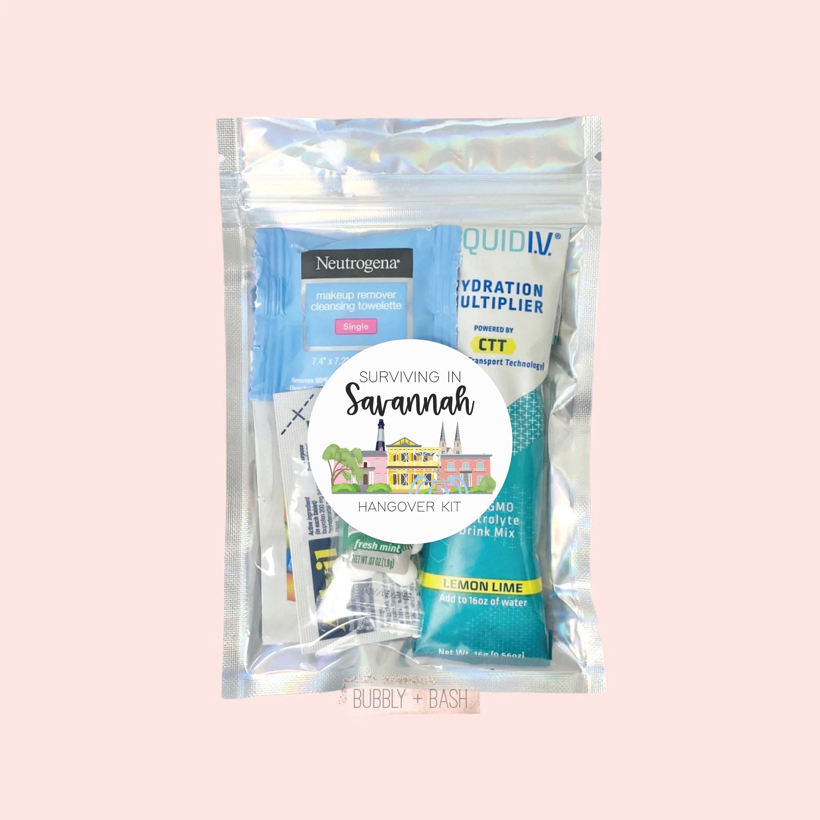 Surviving In Savannah Hangover Kit Bag Georgia Bachelorette Hangover Kit  Hangover Recovery Kit Bachelorette Party Favors