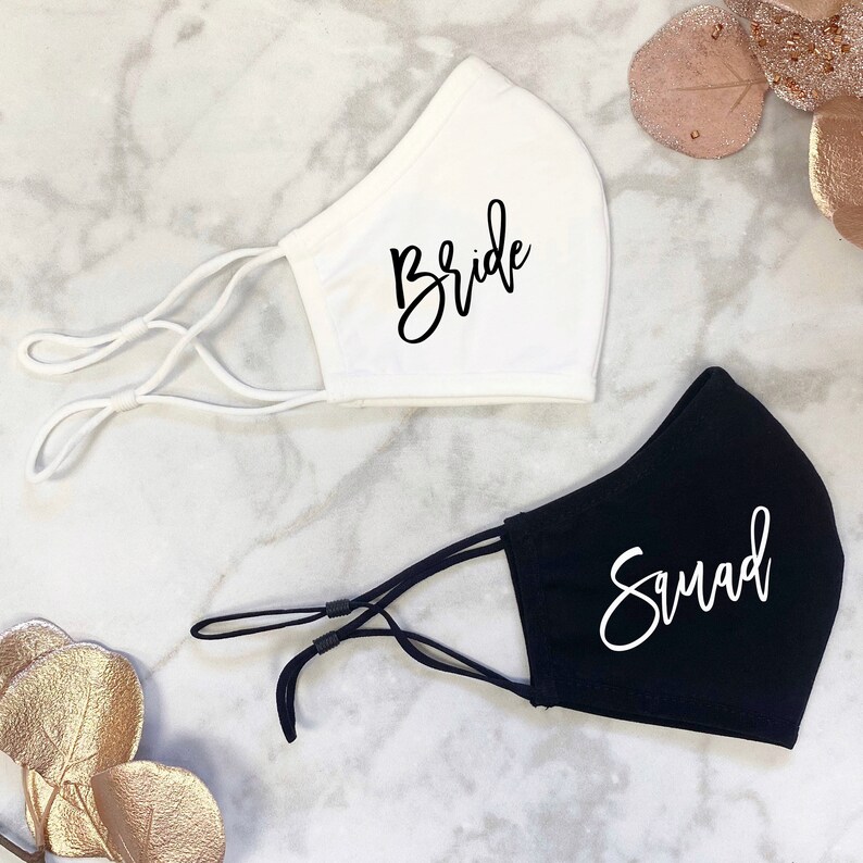 Bachelorette Party Face Masks Wedding Face Masks Bride Etsy
