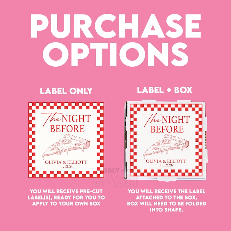 The Night Before Rehear Dinner Pizza Box Labels That’s Amore Pizza ...