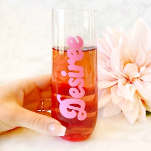 PLASTIC Retro Personalized Champagne Flutes | 90s Bachelorette Party | Retro Bachelorette Cups | Champagne Flutes