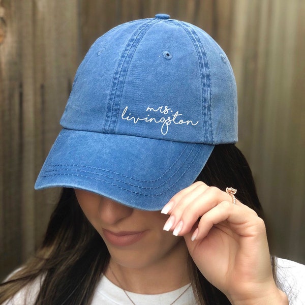 Mrs. Last Name Hat | Dad Hat | Mrs. Baseball Hat | Engagement Gift | For Bride | For Best Friend | For Her | Mrs Hat | Bride To Be Hat