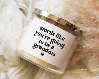 Pregnancy Baby Announcement Candle Label Gift For Grandma Smells Like You're Going To Be A Grandma Candle Label Funny Announcement BB505