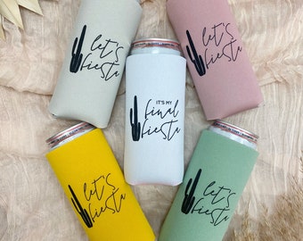 SLIM Let’s Fiesta | Fiesta Bachelorette Party | Bachelorette Party Can Cooler | Bachelorette Can Coolers | Fiesta Favors | Boho Fiesta