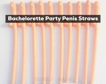 Penis Straws | Bachelorette Party Straws | Same Penis Forever | Bachelorette Party Favors | Bachelorette Party Decor | Flesh Color | 10 ct