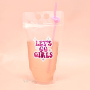 Let’s Go Girls Drink Pouch | Space Cowgirl Bachelorette | Disco Cowgirl Bachelorette Party | Bachelorette Drink Pouches | Country Bach