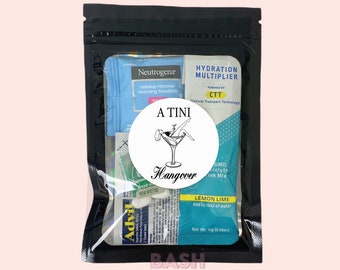 A Tini Hangover Kit Bag Bachelorette Hangover Kit Bikinis And Martinis Hangover Recovery Kit Bachelorette Party Favors A Tini Bit Older