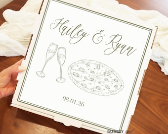 Wedding Pizza Box Labels That’s Amore Pizza Sticker Wedding Pizza Box Personalized Custom Pizza Box Pizza Elopement Party BB1678