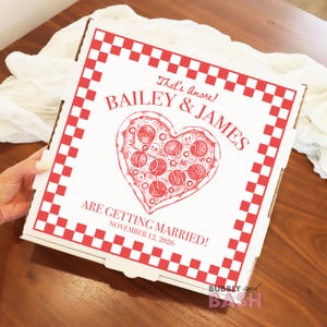 Engagement Pizza Box Labels That’s Amore Engaged Pizza Sticker Wedding Pizza Box Personalized Custom Pizza Box Pizza Engagement Party BB1603