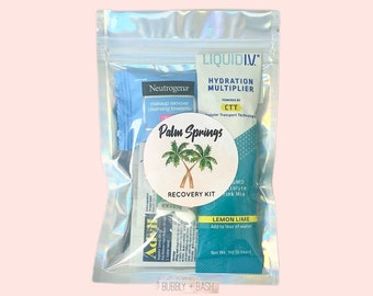 Palm Springs Recovery Kit Bag | Bachelorette Hangover Kit | Hangover Recovery Kit | Bachelorette Favors | Palm Springs Before The Rings