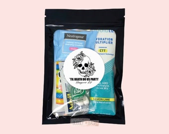 Til Death Do Us Party Hangover Kit Bag | Bachelorette Hangover Kit | Hangover Recovery Kit | Bachelorette Party Favors | Bride Or Die