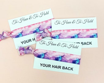 Tie Dye Hair Ties | Retro Bachelorette Party | Groovy Bachelorette Party | 90s Bachelorette Favors | To Have & To Hold Your Hair Back