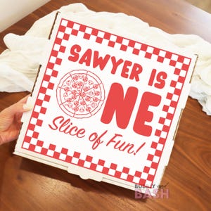 Pizza First Birthday Box Labels One Birthday Pizza Sticker Party Pizza Box Personalized Custom Pizza Box Pizza Party BB1615