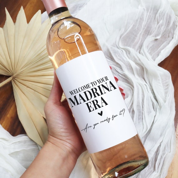 Madrina Era Proposal Wine Bottle Label Madrina Gift For Her Gift For Madrina Godmother Wine Bottle Label Gift BB032