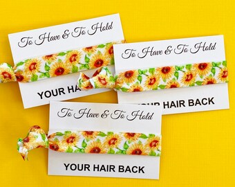 Sunflower Hair Ties | Sunflower Bachelorette Hair Ties | Sunflower Bridal  Shower | To Have & To Hold Your Hair Back | Sunflower Wedding