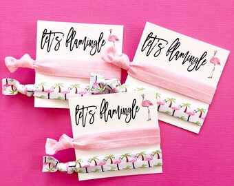 Let's Flamingle Flamingo Bachelorette Party | Bachelorette Party Hair Ties | Bachelorette Party Favors | To Have & To Hold Your Hair Back