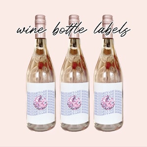 Light Purple Disco Bachelorette Party Wine Labels, Personalized Last Disco Labels, Disco Bachelorette, Retro, Groovy, Champagne Labels