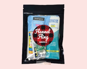 Flannel Fling Hangover Kit Bag | Bachelorette Hangover Kit | Hangover Recovery Kit | Bachelorette Party Favors | Flannel Bachelorette