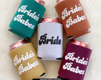 Bride's Babes Can Coolers | Bride Can Cooler | Bridal Party Can Cooler | Bridesmaid Proposal | Bride's Babes | Retro Bachelorette | 90s Bach
