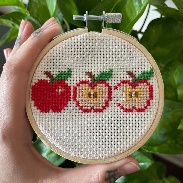 Apple Cross Stitch Etsy