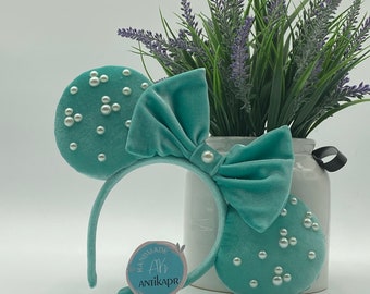 Mickey and co ears, Disney Ears, Aqua velvet ears, Disney Ears Headband, Mickey Minnie Mouse, Aqua Minnie ears, Velvet Disney Ears.