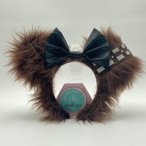 Disney ears Chewbacca, Chewy Disney ears, Chewbacca ears Star Wars, Chewbacca Headbands, Brown ears.