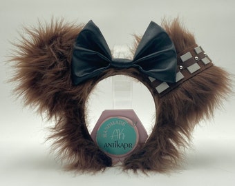 Disney ears Chewbacca, Chewy Disney ears, Chewbacca ears Star Wars, Chewbacca Headbands, Brown ears.