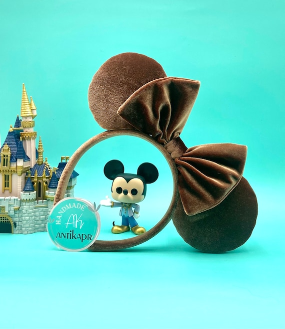 Brown Copper Disney ears, Brown Headband ears, Brown Disney ears.