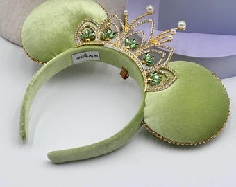 Minnie Mouse Tiana Ears, Disney Ears Tiana, Princess and the frog ears Disney, Tiana Disney ears.