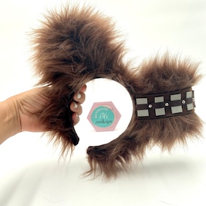 Disney ears Chewbacca, Chewy Disney ears, Chewbacca ears Star Wars, Chewbacca Headbands, Brown ears.